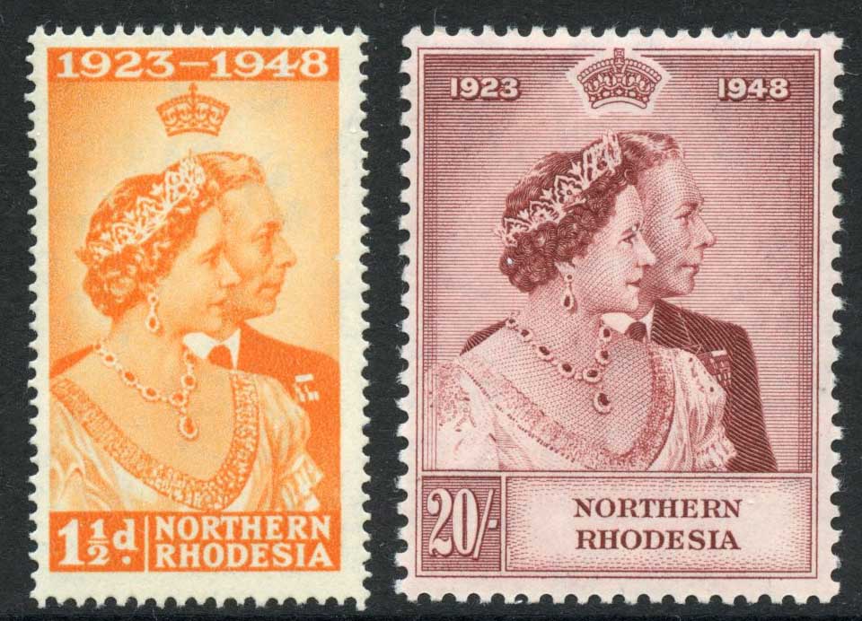 North Rhodesia SG48 9 1948 Silver Wedding Very Fine M M Cat 120