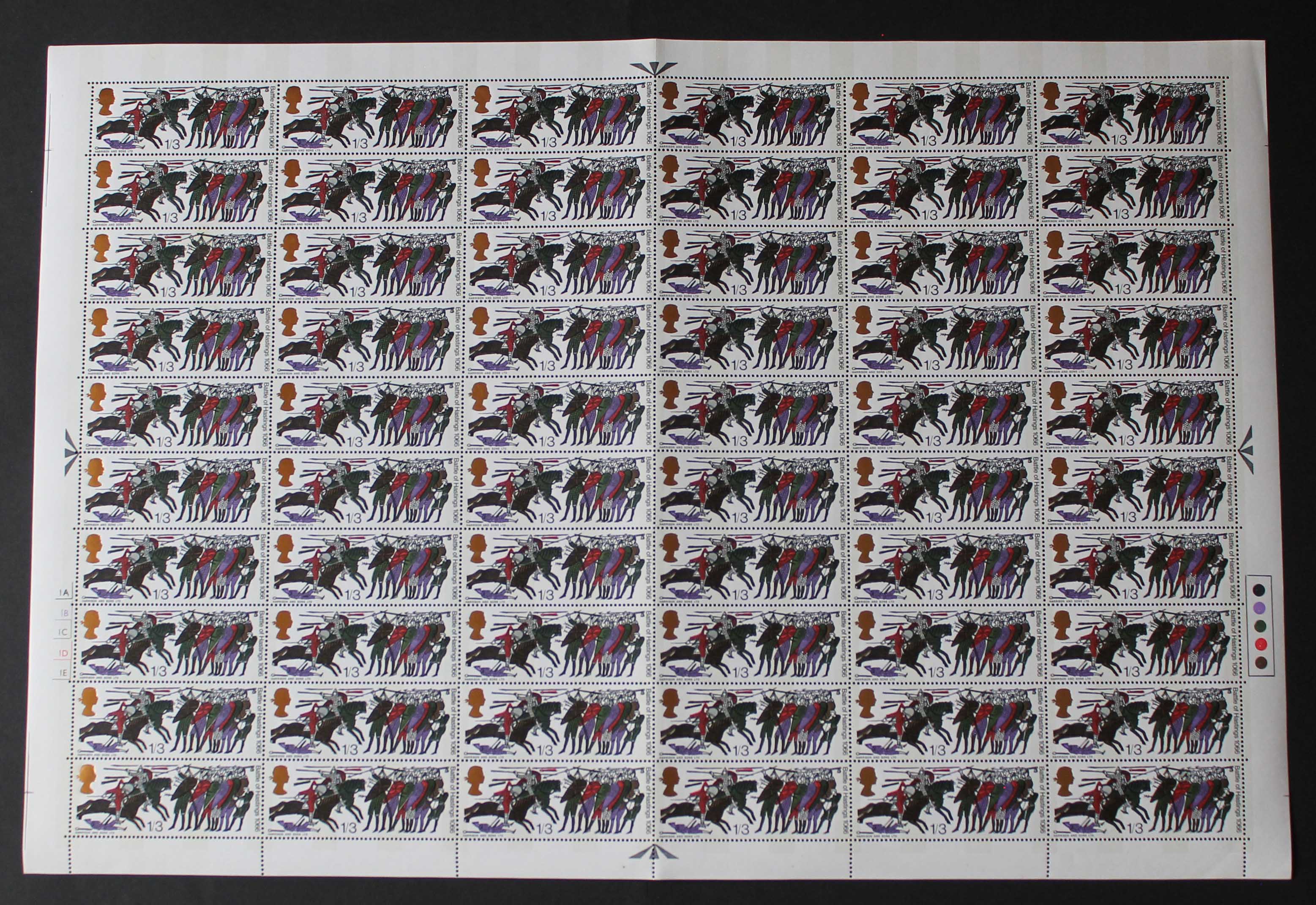 SG712pb 1966 1/3 Battle of Hastings with Club Flaw Complete Phosphor