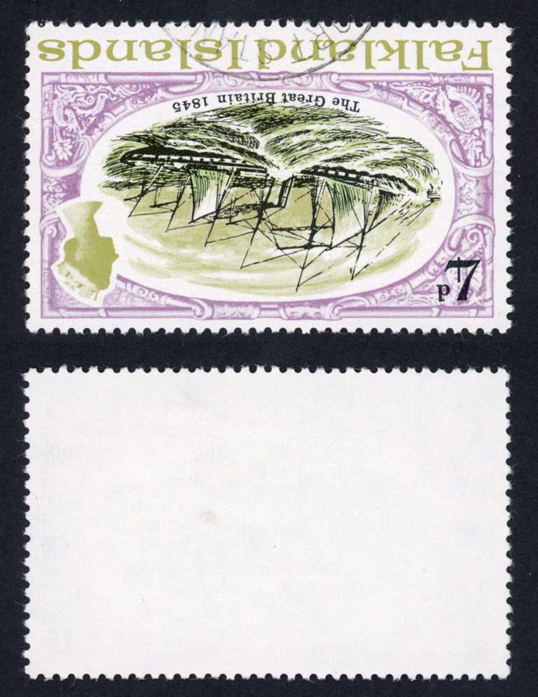 Falkland Is SG259w 4d SS Great Britain Wmk Crown to the right CDS Cat 5 ...