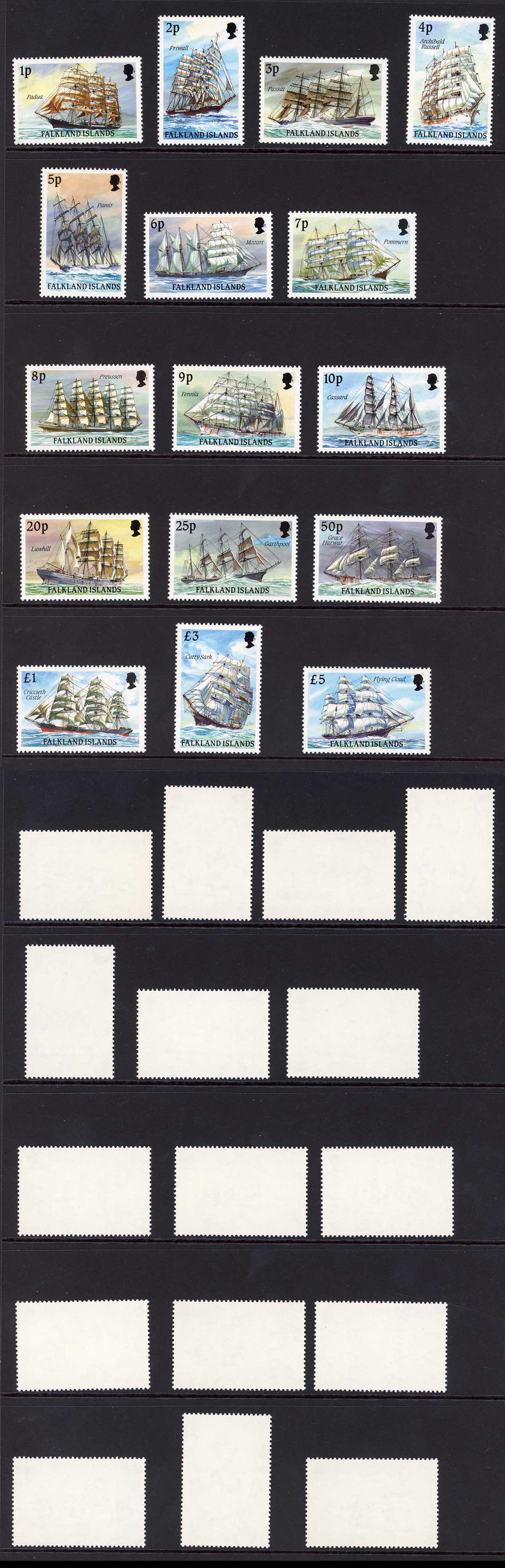 Falkland Is SG567/82 1989 Set of 16 SHIPS U/M Cat 75 pounds – Mark ...