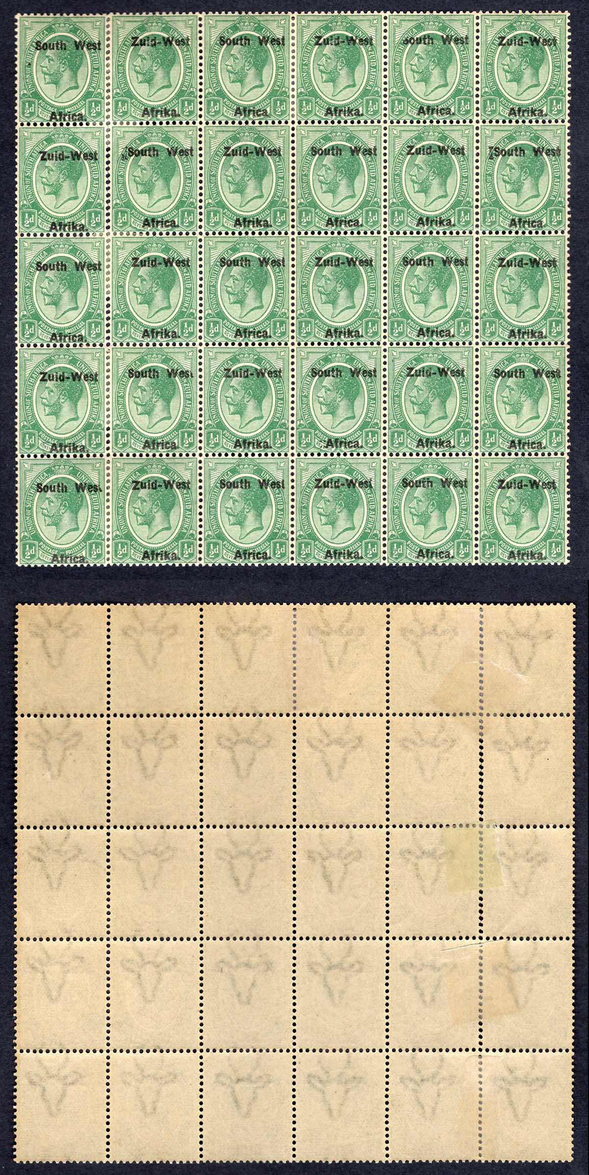 SWA SG1 1/2d opt Zuid-west Block of 30 some perfs are strengthened ...