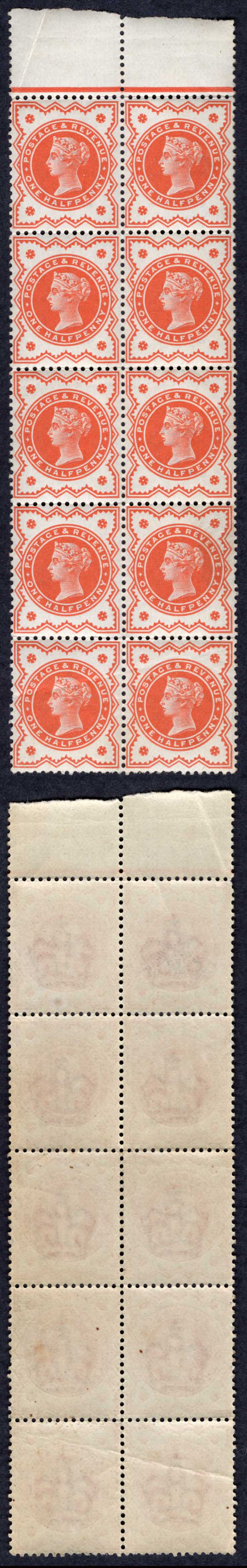 SG197 1/2d Jubilee Block of 190 U/M Cat 25 pounds – Mark Bloxham Stamps Ltd